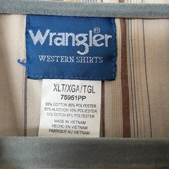 Wrangler Vintage Pearl Snap Striped Western Shirt Size XL - Picture 2 of 6